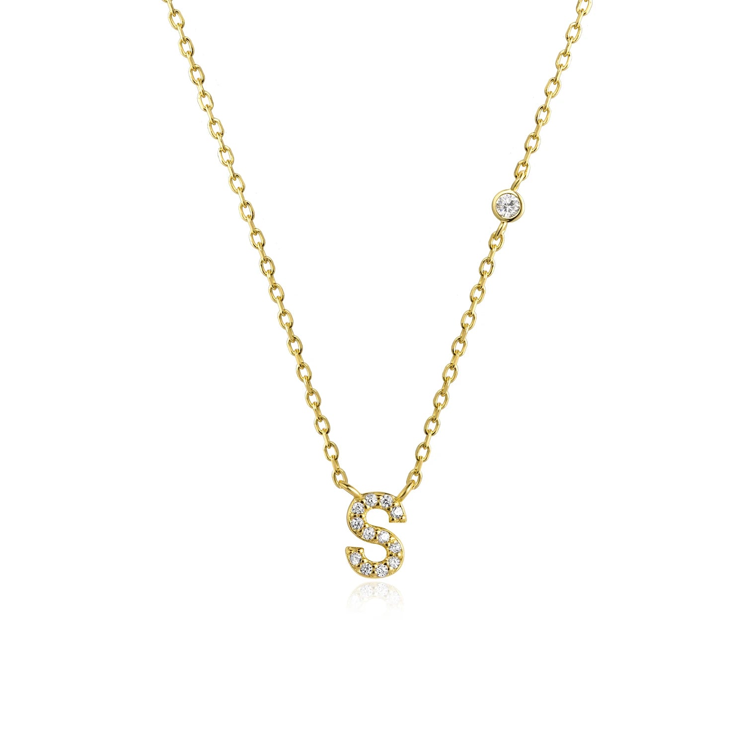 Small Letters Zircon Necklace