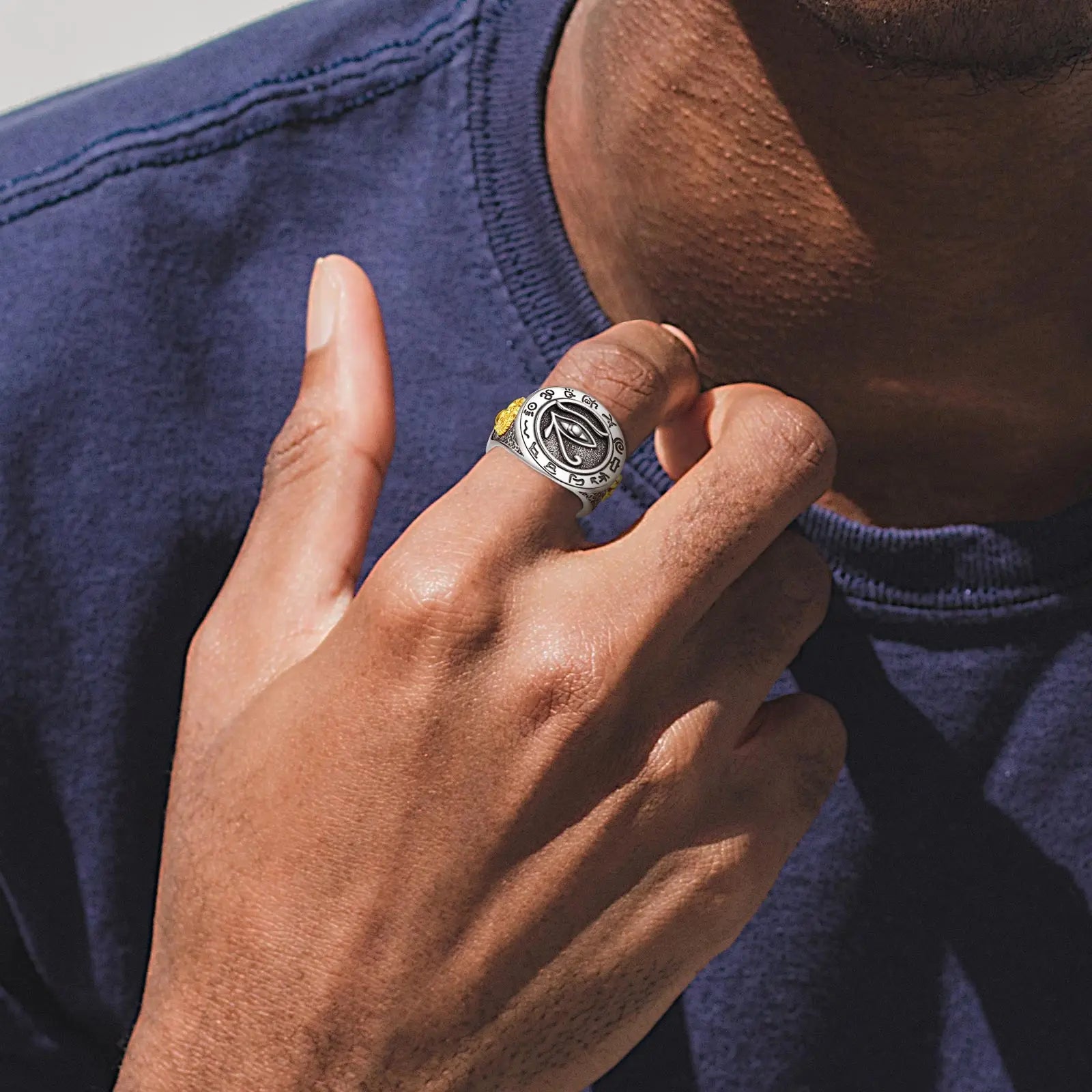 Runes Ankh Ring