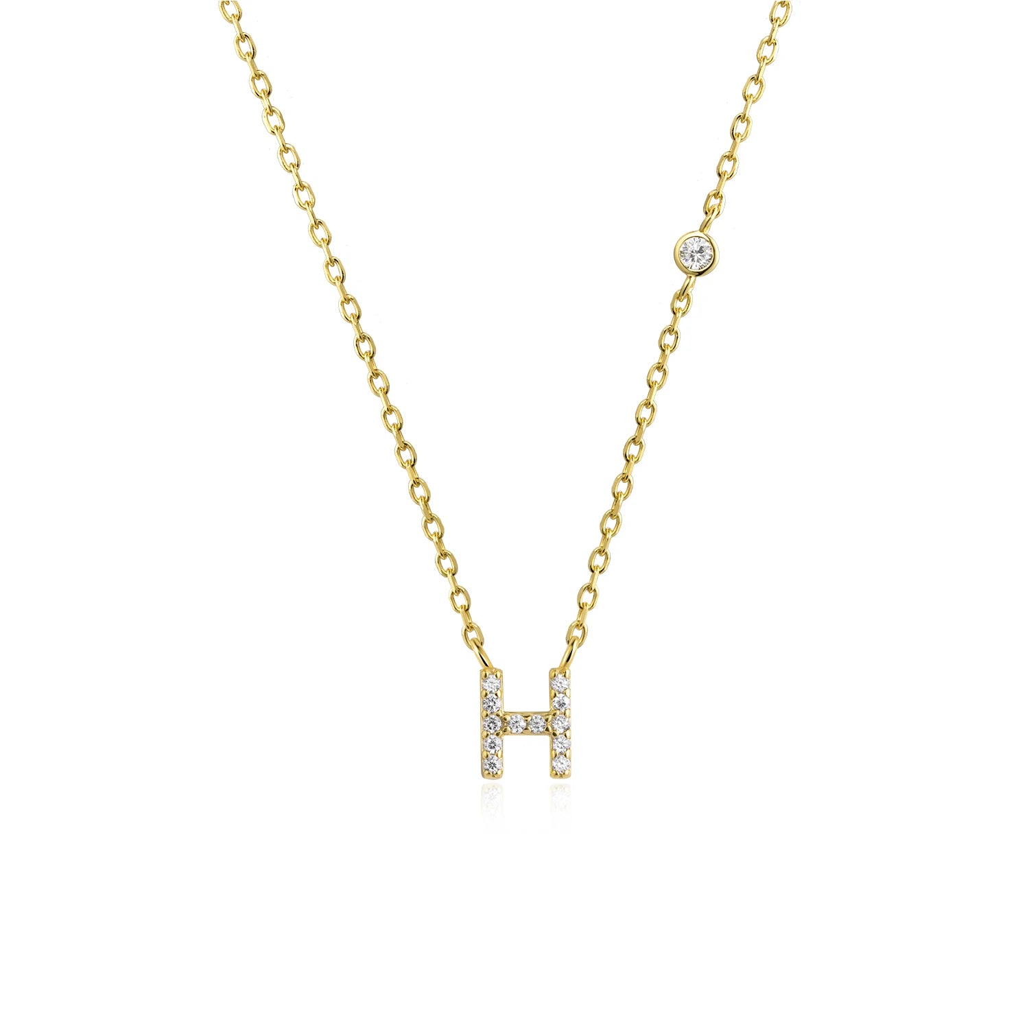 Small Letters Zircon Necklace