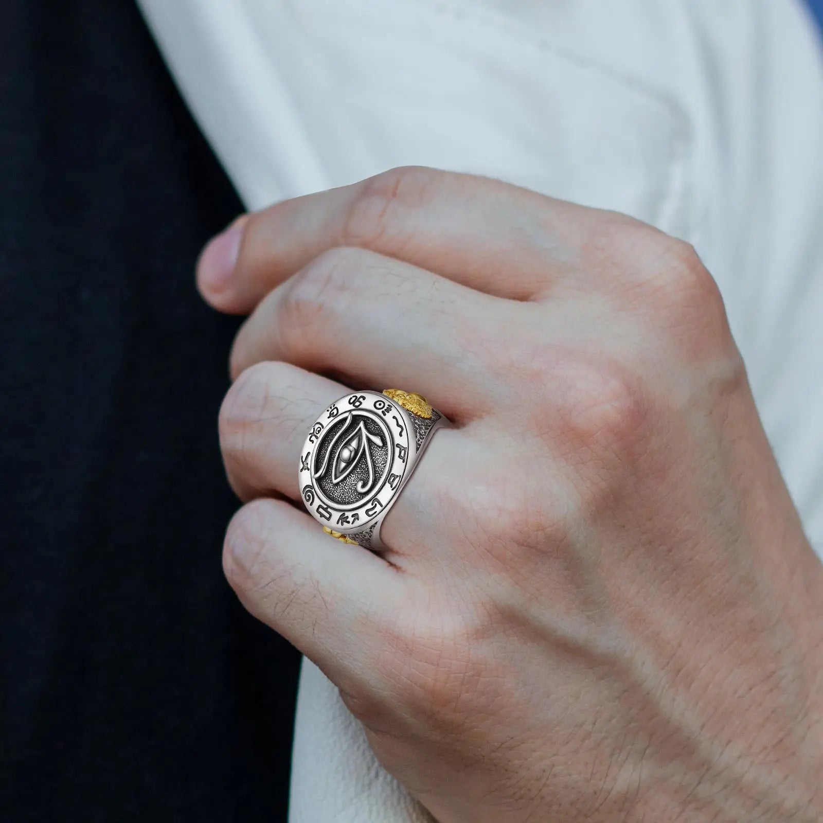 Runes Ankh Ring