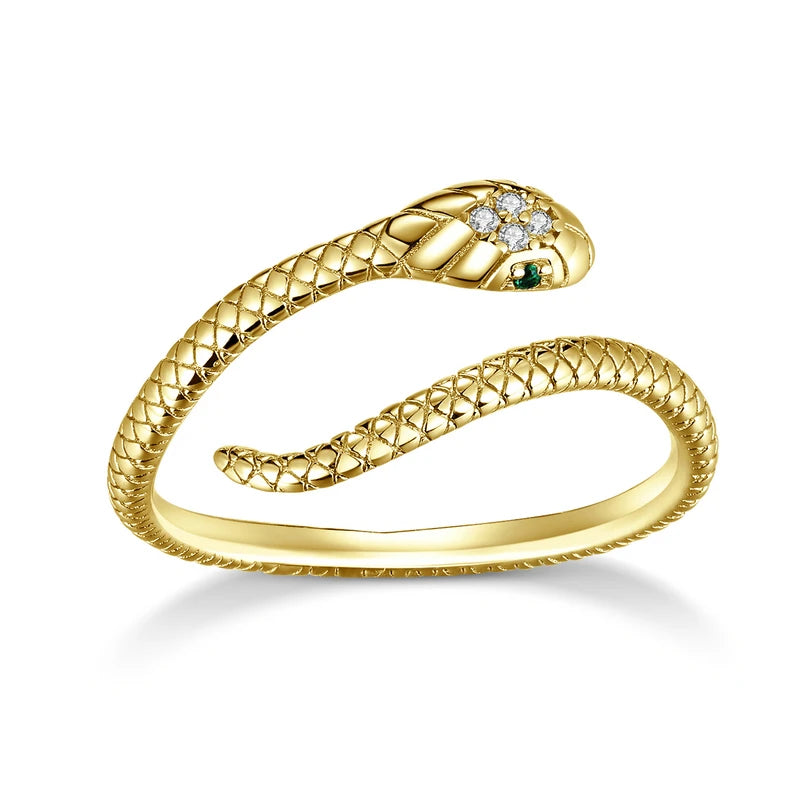 Green Zircon Snake Ring