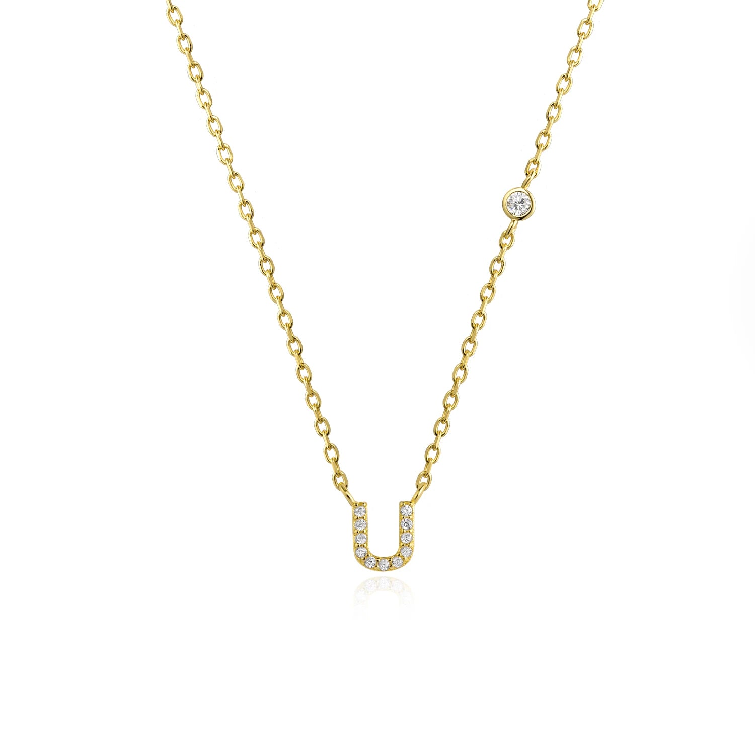 Small Letters Zircon Necklace