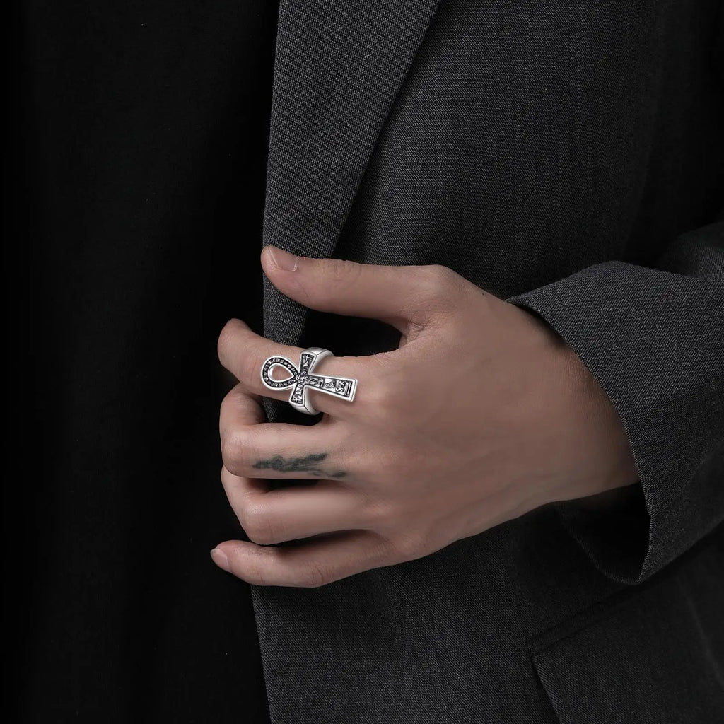 Ankh Cross Ring