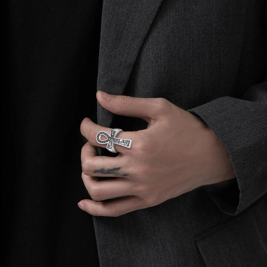 Ankh Cross Ring