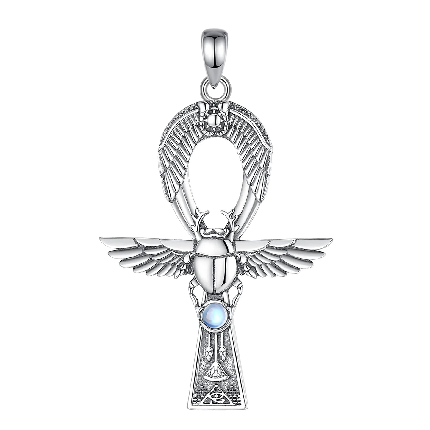 Ankh Gigcoil  Moonstone Necklace