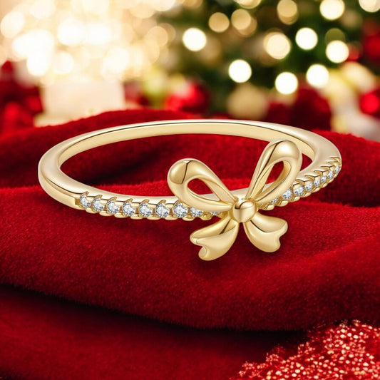 Bow Ring with Zircon